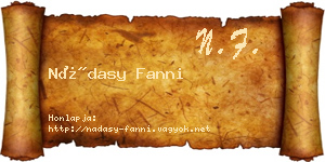 Nádasy Fanni névjegykártya