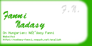 fanni nadasy business card